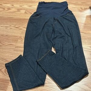 Motherhood Maternity Stretch jeans- dark blue straight legs with belly band